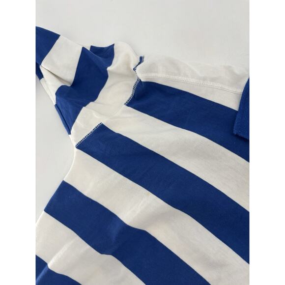 Vintage Lindsey Blake Shirt Womens Small Petite Blue White Striped 3/4 Sleeves - Picture 13 of 16